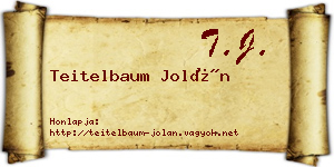 Teitelbaum Jolán névjegykártya